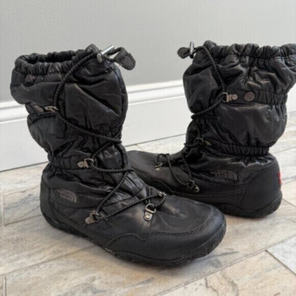The North Face women's size 8.5 blk Waterproof Ice Queen Primaloft Winter Boots - Picture 1 of 8